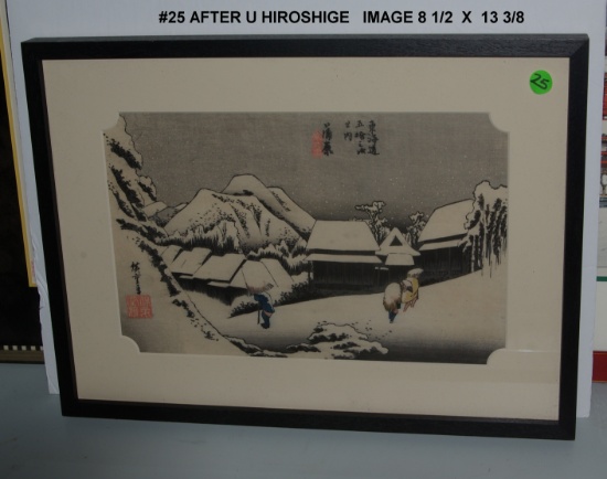 After Utagawa Hiroshige: Night Snow at Kambara