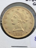 1880 $10 Liberty Gold AU55