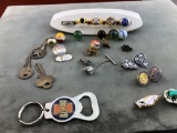 Mixed bag of marbles, jewelry etc