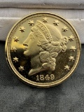 1849 $20 Dollar Gold copy