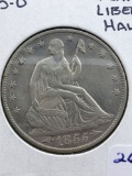1855-O Seated Liberty Half dollar AU58