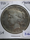 1921 Peace Dollar VG8