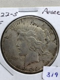 1922-S Peace Dollar VF