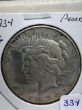 1934 Peace Dollar VG8