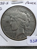 1935-S Peace Dollar VG8