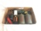 Box of Misc. Including Sharpening Stone, Flashlight & (2) Walkie Talkies