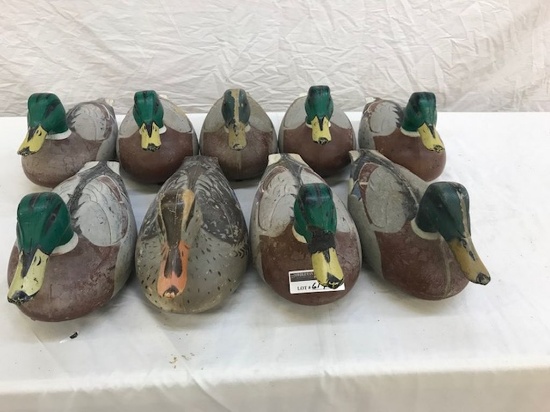 (9) D-9 Victor Square Tails Plastic Mallards