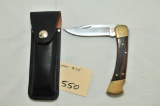 Buck 110 Lock Blade Knife With Leather Case