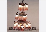 Moroccan Syrian Beaded Red Chandelier