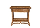 Wicker Side Table Tan