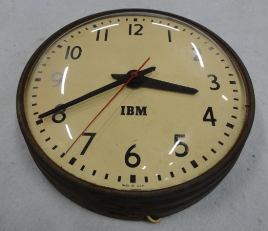 IBM Steel Electric Clock 14”
