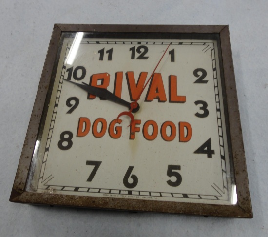 Rival Dog Food Clock, Needs Cord 15” Sq.