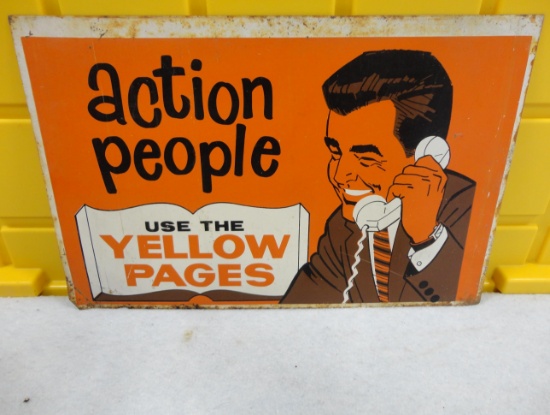 Action People Use the Yellow Pages 2 Sided Sign 17” W