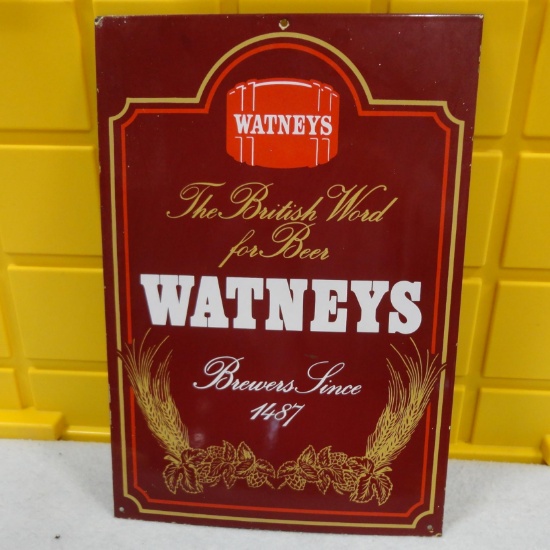 Watneys Beer Porcelain Sign 18” H