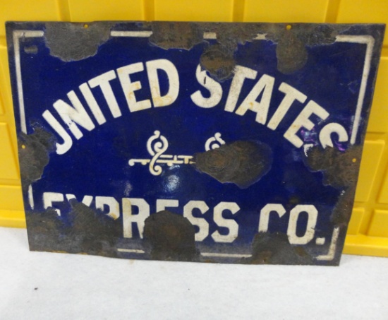 United States Express Co. Porcelain Sign 20” W