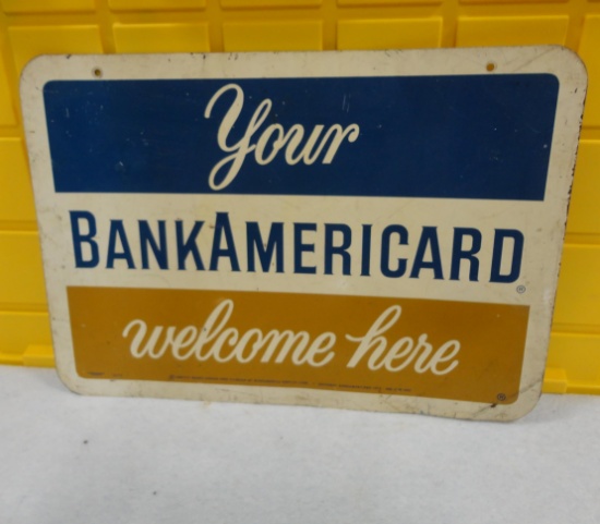BankAmericard 2 Sided Sign 23” W