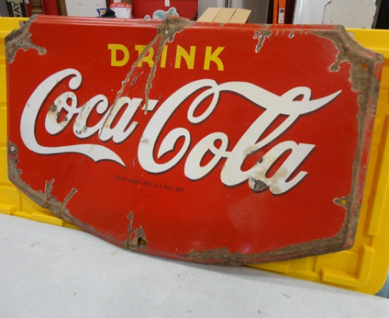 Drink Coca-Cola Porcelain Sign 36” W