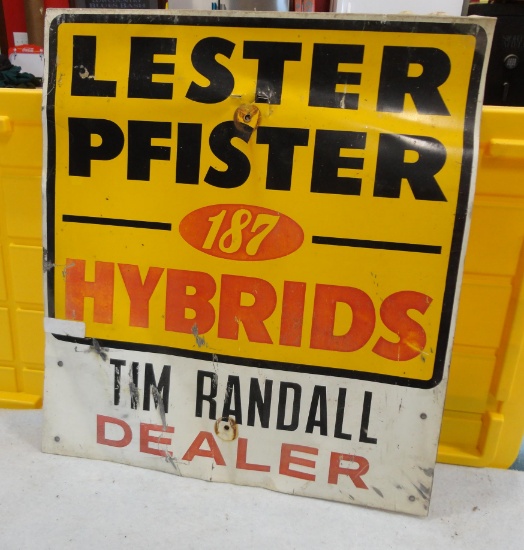 Lester Pfister Hybrids 2 Sided Sign 27” H