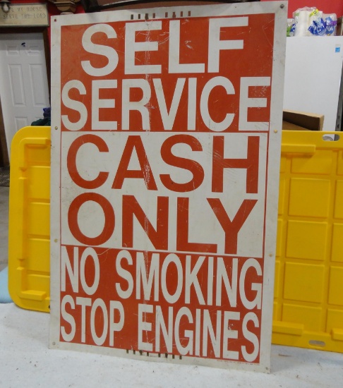 Self Service Cash Only Sign 36” H
