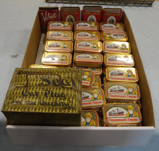 Box of Various Tins