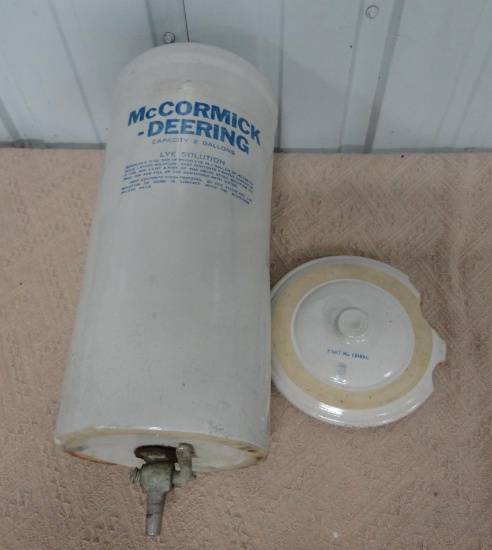 McCormick-Deering 2 Gal. Lye Crock - Broken Lid