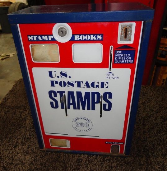 U.S. Postage Stamps Coin-Op Dispenser Porcelain Front Continental 200 22” H X 15” W