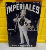 Imperiales Cigarettes Porcelain Flange Sign 21” H