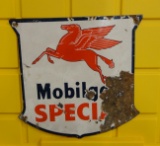 Mobilgas Special Pegasus Porcelain Sign 12” H