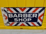 Barber Shop 2 Sided Porcelain Sign 24” W