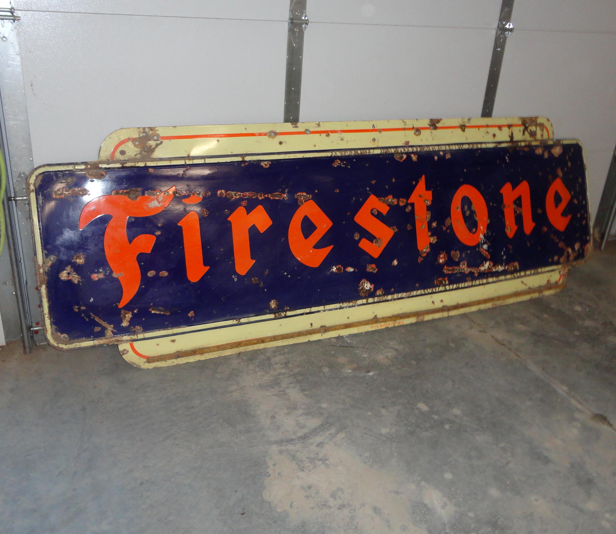 Firestone Porcelain Sign 1920s Era 108” H X 36” W | Proxibid