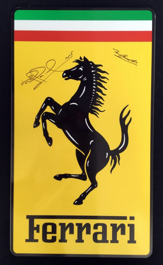 Ferrari ‘Prancing Horse’, signed Mansell Brooks