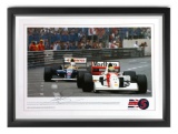 'Senna, Monaco Chase', signed Nigel Mansell CBE