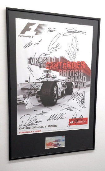 Multi-signed British Grand Prix poster