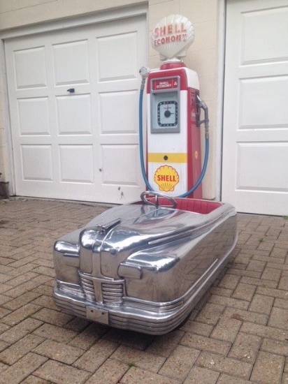 1950's-style  "Dodgem"  Polished-alloy table.