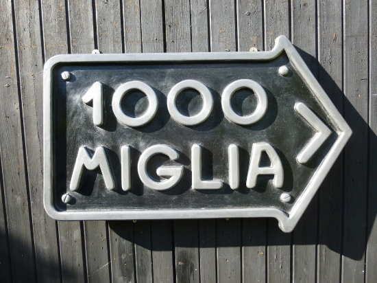 'Mille Miglia' aluminium sign