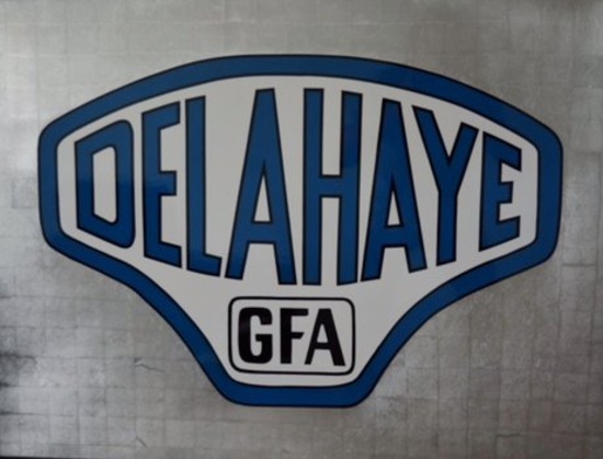 Delahaye laquered sign.