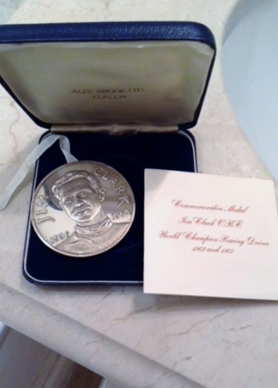 Jim Clark OBE Silver Commemorative Medal.