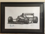 Damon Hill OBE Williams FW15C signed print.