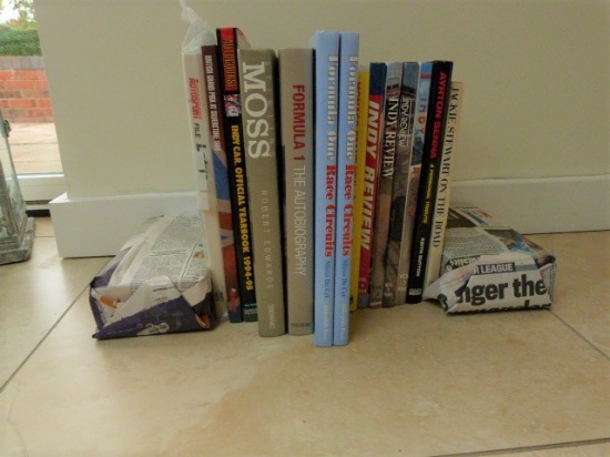 Collection of motorsport related books.
