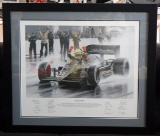 Ayrton Senna 'Birth of a Legend', multi-signed.