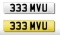 Cherished number plate 333 MVU