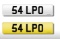 Cherished number plate 54 LPO