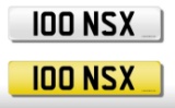 Cherished number plate 100 NSX