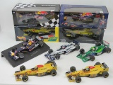 Nine 1:18 scale racing cars