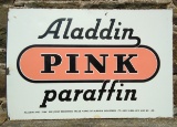 'Aladdin Pink Paraffin' enamel sign