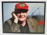 Signed framed photocard of the late Niki Lauda