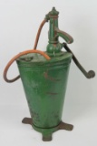 A vintage pre-war portable forecourt oil dispense