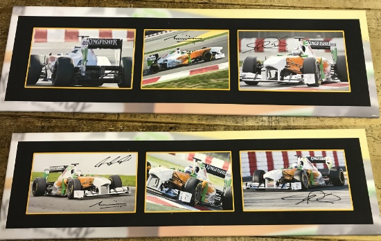 Signed F1 Force India framed images.