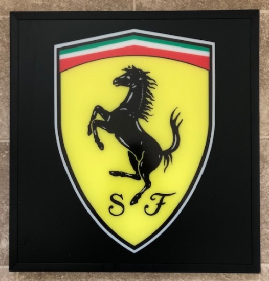 Illuminated Scuderia Ferrari sign