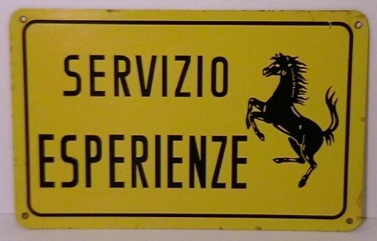 Ferrari-themed Servizio Esperienze sign
